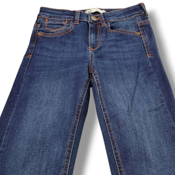 Zara Jeans Size 2 W24" x L27.5" Zara Skinny Jeans Stretch Ankle Jeans Blue Denim - Picture 4 of 7
